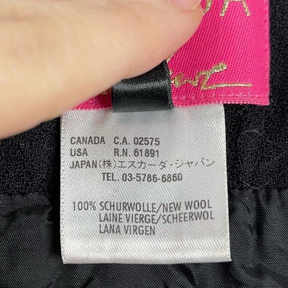 Escada 100% New Wool Pleated Ribbon Accents Knee-Length Black Skirt Size 34 - Picture 12 of 15